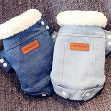 Load image into Gallery viewer, Luxury Winter Dog Jacket Puppy Dog Clothes Pet Outfits Dog Denim Coat Jeans Costume Chihuahua Poodle Bichon Pet Clothing 35S1