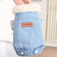 Load image into Gallery viewer, Luxury Winter Dog Jacket Puppy Dog Clothes Pet Outfits Dog Denim Coat Jeans Costume Chihuahua Poodle Bichon Pet Clothing 35S1